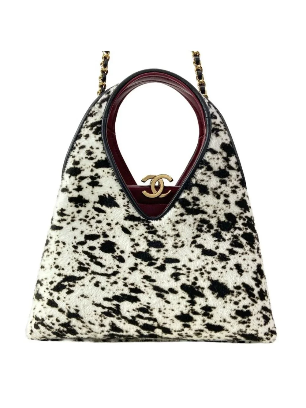 Chanel Shoulder Bag Small Shopping White Black